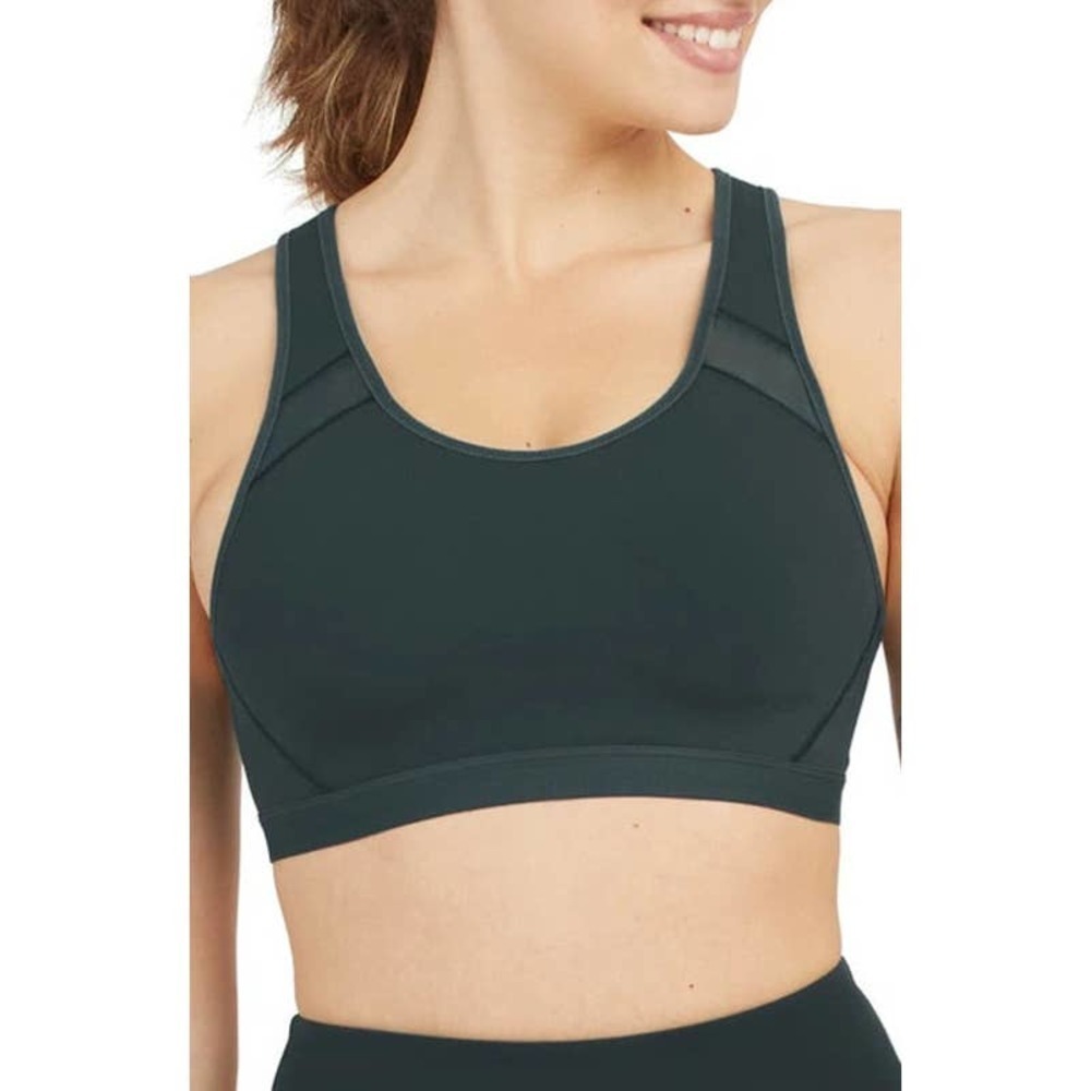 Spanx Women's Dark Emerald Medium Impact Sports Bra Size S